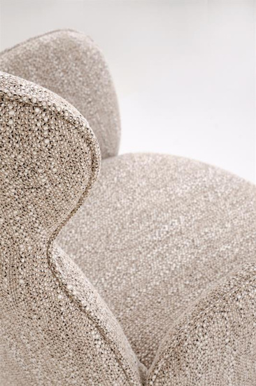 Krzesło z funkcją obracania K585 w odcieniu ciemnego beżu i dębu naturalnego 