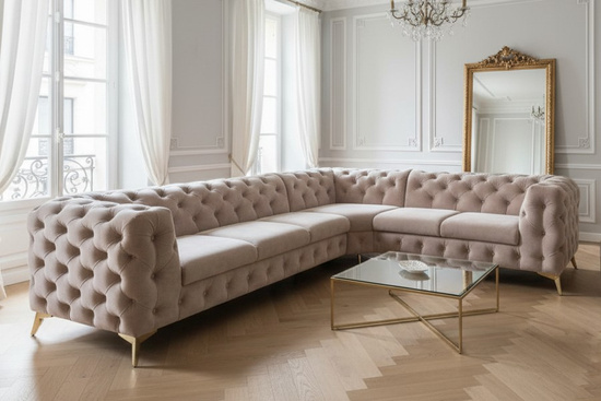 Nowoczesny tapicerowany narożnik MOMOA bez funkcji spania 202x202