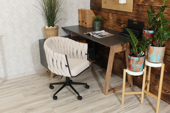 Designerski fotel obrotowy ROSA beżowy