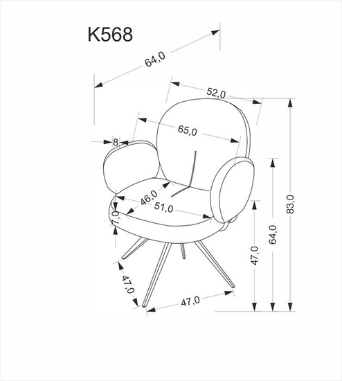 Krzesło z funkcją obracania K568 w kolorze cynamonowym