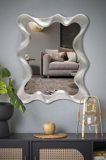 Lustro ścienne DECO w kolorze srebrny antyczny