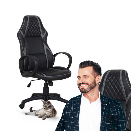 Nowoczesny fotel biurowy SHIFT czarno-szary
