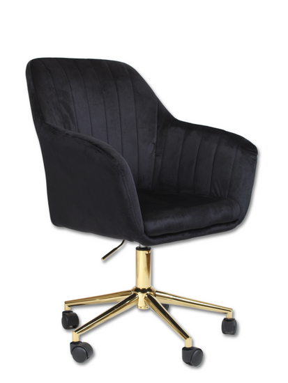 Fotel kubełkowy do biurka FABIO czarny/złoty