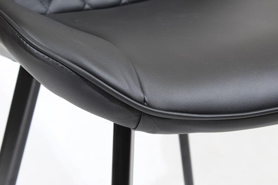 Tapicerowane krzesło do jadalni DORA | czarna ekoskóra