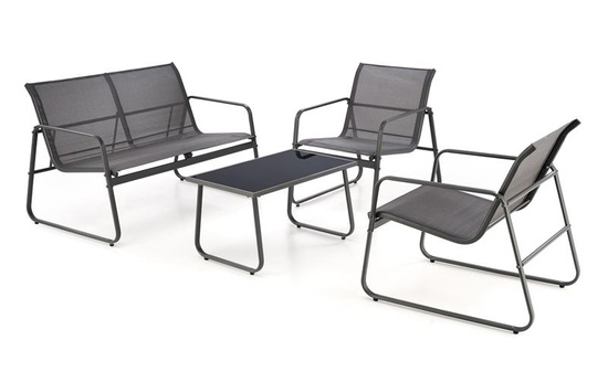 Zestaw ogrodowy CONOR w kolorze ciemny popiel / jasny popiel