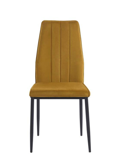 Krzesło z weluru z pionowymi przeszyciami KONGO miodowe