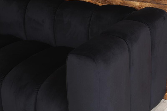 Sofa dwuosobowa do recepcji nowoczesna SOMA 2 tapicerowana czarnym welurem