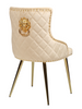 Krzesło z kołatką do jadalni glamour BENTO beżowy/złoty