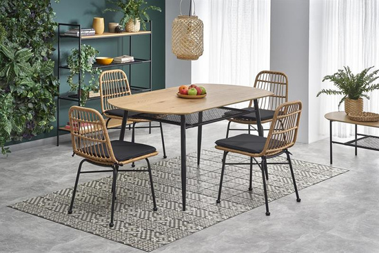 Stylowy stół JACKSON w kolorze dąb złoty/czarny