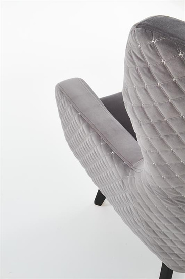 Fotel wypoczynkowy MARVEL w kolorze popielatym z czarnymi nogami