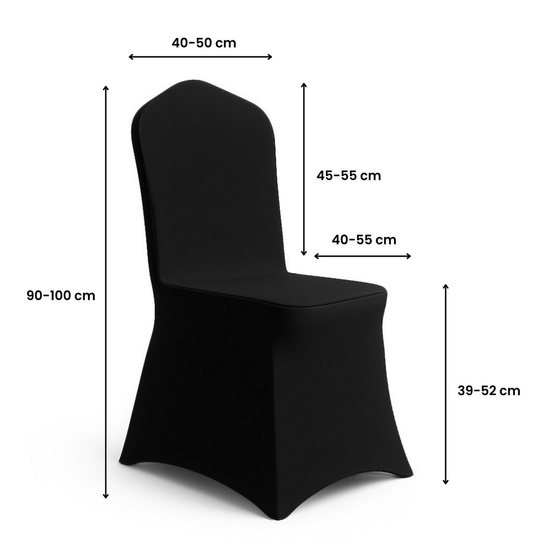 Pokrowiec 45 x 97 Na Krzesło Bankietowe Philip Czarny