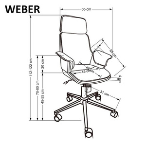  Drewniany fotel do gabinetu WEBER orzech / czarny