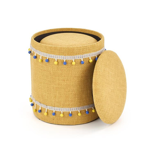 Nowoczesny zestaw 2 puf GRADO w kolorze żółtym