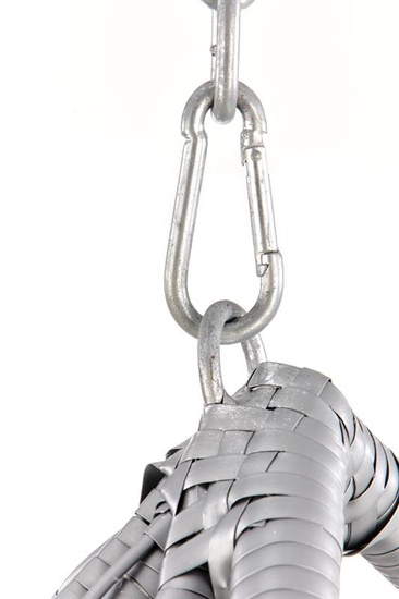 Nowoczesny fotel ogrodowy EGGY w kolorze popielato-czarnym