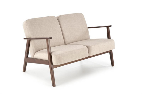Sofa z drewnianymi podłokietnikami MILANO 2S w kolorze beżowym Castel 15