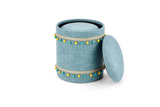 Zestaw 2 puf GRADO w kolorze jasnoniebieskim