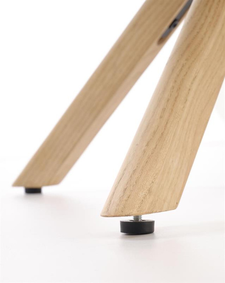 Krzesło z funkcją obracania K585 w odcieniu ciemnego beżu i dębu naturalnego 