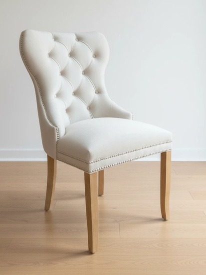 Pikowane krzesło tapicerowane GOLDI proste nogi