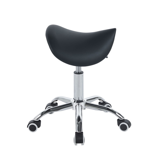 Taboret obrotowy siodło RIDER czarny na kółkach