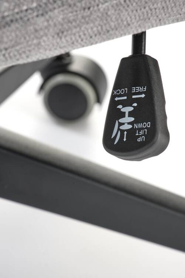 Fotel biurowy z welurową tapicerką ADRIANO w kolorze szarym