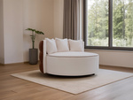Nowoczesna okrągła sofa dwuosobowa LORIS z ergonomicznym oparciem