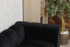 Sofa dwuosobowa do recepcji nowoczesna SOMA 2 tapicerowana czarnym welurem