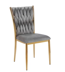Eleganckie krzesło SORENA w szarym kolorze na złotym stelażu