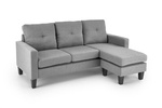 Sofa z podnóżkiem GERSON szara tkanina