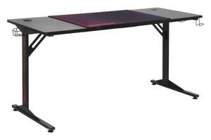 Biurko gamingowe WIZARD czarno-fioletowy
