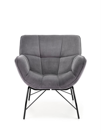 Fotel wypoczynkowy BELTON w kolorze popielatym 