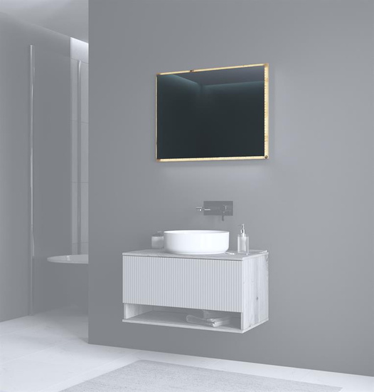 AVIOLA Lustro 80 cm + LED dąb artisan 