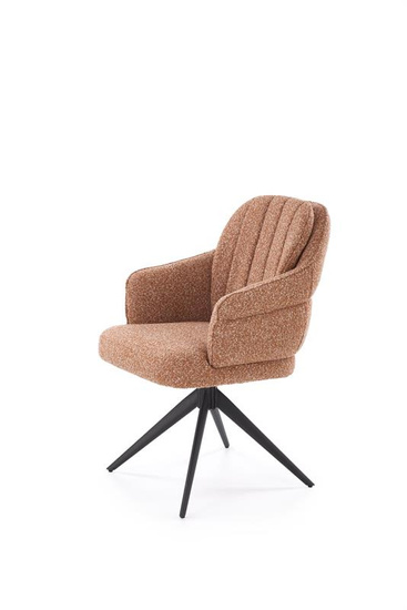 Krzesło obrotowe w tkaninie boucle K570 w cynamonowym kolorze