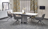 Zestaw do jadalni stół rozkładany DANCAN z 4 krzesłami K523 z obrotowym siedziskiem blat biały marmur