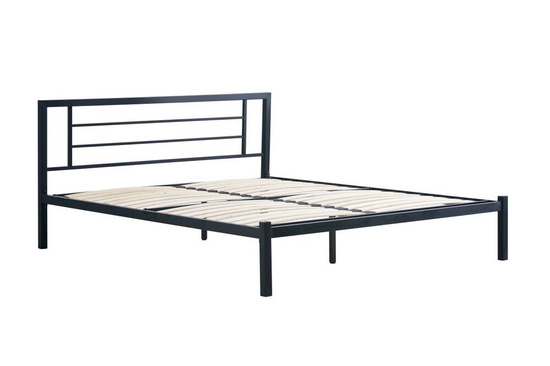 Łóżko metalowe LUMINA 160 w czarnym kolorze 160x200 cm 
