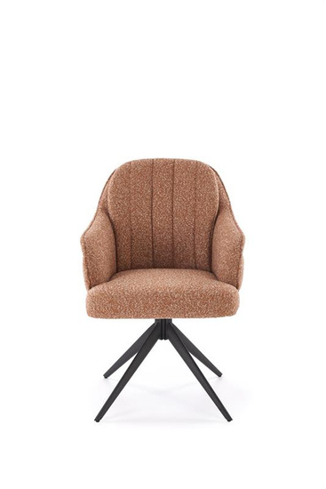 Krzesło obrotowe w tkaninie boucle K570 w cynamonowym kolorze
