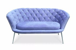 Tapicerowana i pikowana sofa muszelka ARISTA