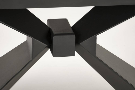 Zestaw do jadalni w stylu modern stół rozkładany LUCIANO + 4 krzesła K540 z obrotowym siedziskiem niebieski marmur na