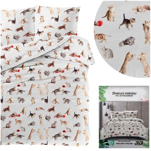 Pościel w koty 160 x 200 3cz Satynowa Maria 2704