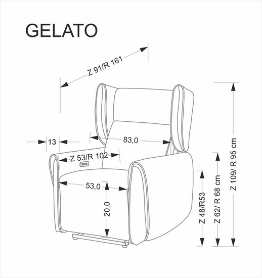 Fotel wypoczynkowy GELATO w beżowej tkaninie