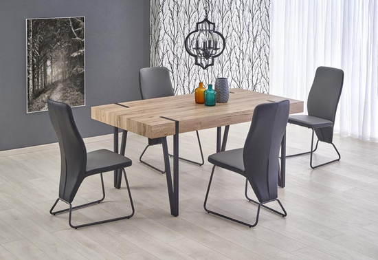Stół w stylu loft YOHANN dąb san remo / czarny 
