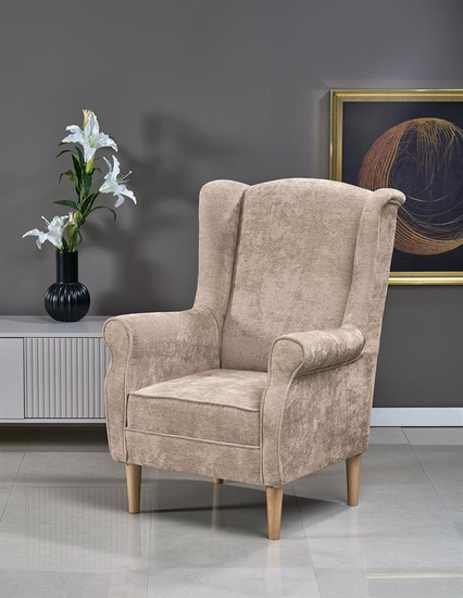 Fotel wypoczynkowy HERMES w eleganckim odcieniu beżowym