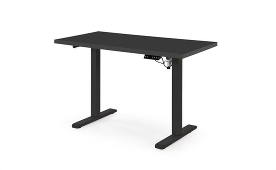 Biurko z regulacją wysokości B54 w czarnym kolorze na czarnym stelażu 120 cm