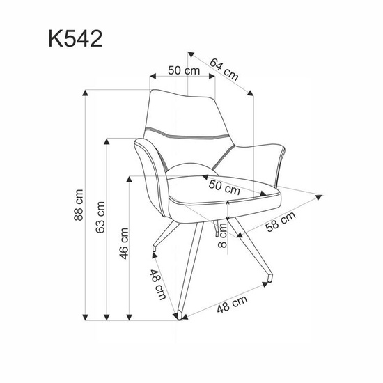 Stylowe krzesło obrotowe K542 popielate