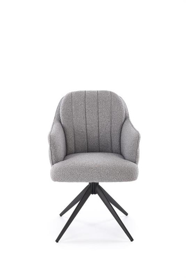Krzesło obrotowe w tkaninie boucle K570 w popielatym kolorze