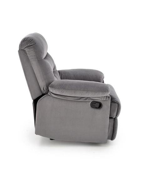 Elegancki fotel wypoczynkowy DRAGER w kolorze popielatym