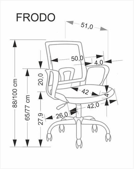 Nowoczesny fotel młodzieżowy FRODO w kolorze jasnoróżowym