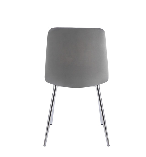 Stylowe krzesło welurowe ADEL szare ze srebrnymi nogami