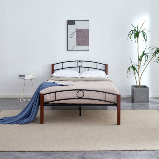 Łóżko metalowe NERO BED 120 z czarną ramą 120x200 cm 