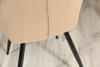 Krzesło w przeszycia skośne CARBO ciemny beż z czarnymi nóżkami