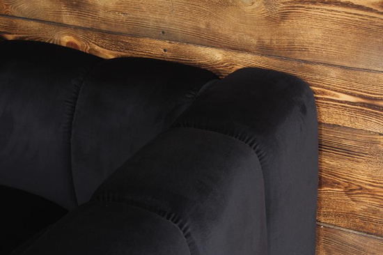 Sofa dwuosobowa do recepcji nowoczesna SOMA 2 tapicerowana czarnym welurem